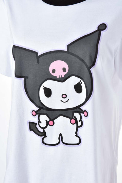  PIJAMA DE MY MELODY & KUROMI BLANCA Y MULTICOLOR DE PANTALÓN LARGO PARA MUJER