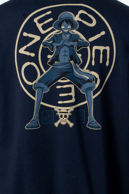  BUZO DE ONE PIECE CON CIERRE AZUL PARA HOMBRE