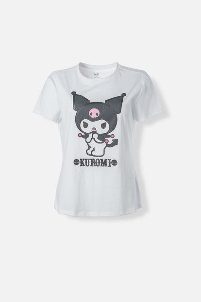  CAMISETA DE MY MELODY & KUROMI SLIM FIT PARA MUJER