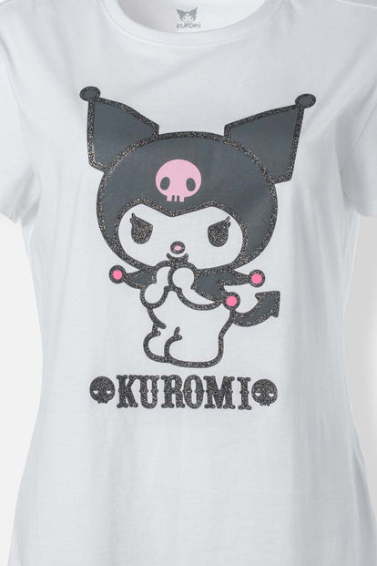  CAMISETA DE MY MELODY & KUROMI SLIM FIT PARA MUJER
