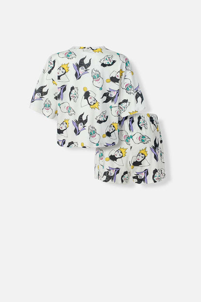 PIJAMA VILLANAS DISNEY MARFIL DE SHORT PARA MUJER