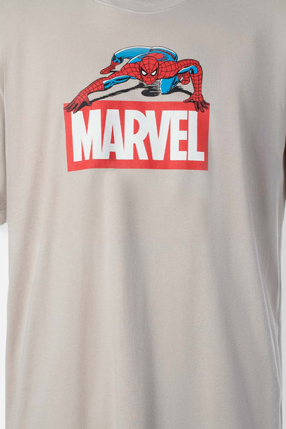  PIJAMA DE SPIDERMAN DE PANTALÓN CORTO GRIS Y AZUL PARA HOMBRE