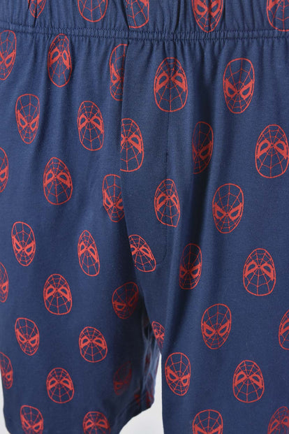  PIJAMA DE SPIDERMAN DE PANTALÓN CORTO GRIS Y AZUL PARA HOMBRE
