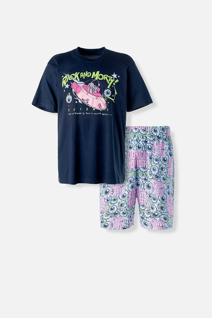  PIJAMA DE RICK Y MORTY DE PANTALÓN CORTO MULTICOLOR PARA HOMBRE