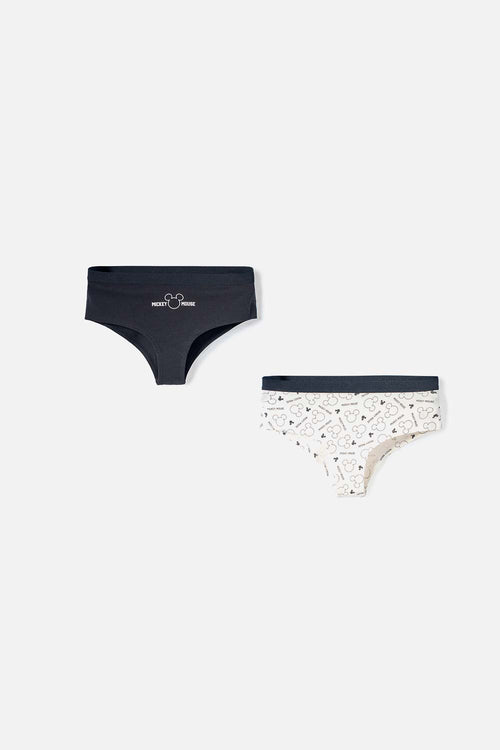 Card slide image -  PACK X2 PANTIES DE MICKEY MOUSE NEGRO Y BLANCO PARA MUJER