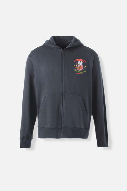  BUZO DE CORAJE, GRIS CON CAPUCHA PARA HOMBRE