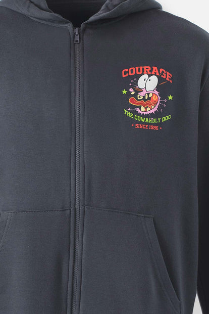  BUZO DE CORAJE, GRIS CON CAPUCHA PARA HOMBRE