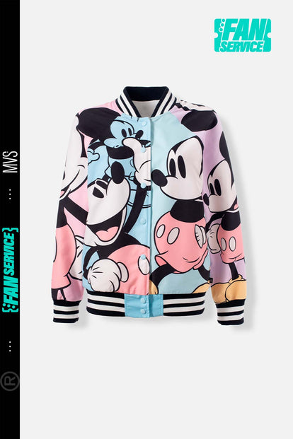  CHAQUETA DE MICKEY MOUSE MULTICOLOR ABIERTA PARA MUJER