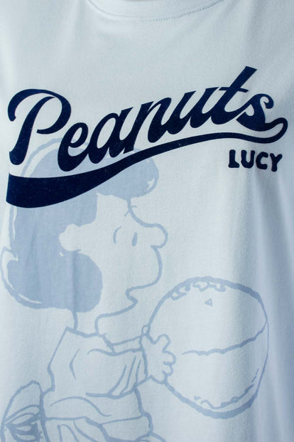  CAMISETA DE SNOOPY AZUL REGULAR FIT PARA MUJER