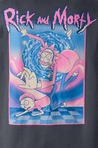  BUZO DE RICK AND MORTY GRIS CON CAPUCHA PARA HOMBRE
