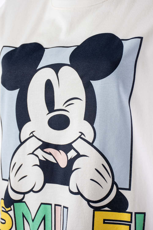 Card slide image -  PIJAMA DE MICKEY MOUSE MARFIL Y MULTICOLOR DE PANTALÓN CORTO PARA MUJER