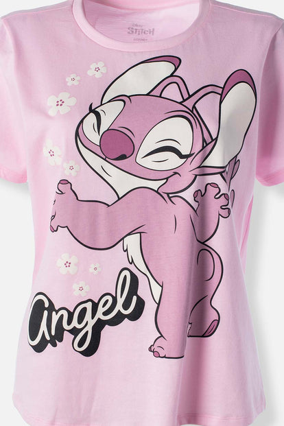  PIJAMA DE LILO Y STITCH CON PANTALON LARGO PARA MUJER