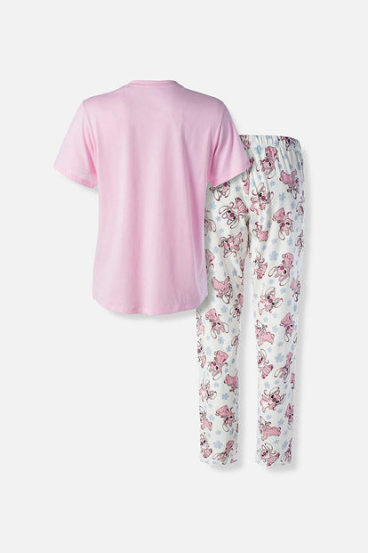  PIJAMA DE LILO Y STITCH CON PANTALON LARGO PARA MUJER