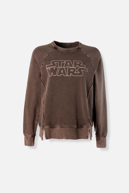 BUZO DE STAR WARS CERRADO CAFE PARA MUJER