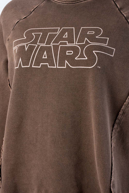  BUZO DE STAR WARS CERRADO CAFE PARA MUJER