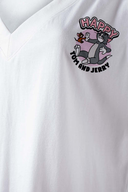  CAMISETA DE TOM Y JERRY RELAX FIT PARA MUJER