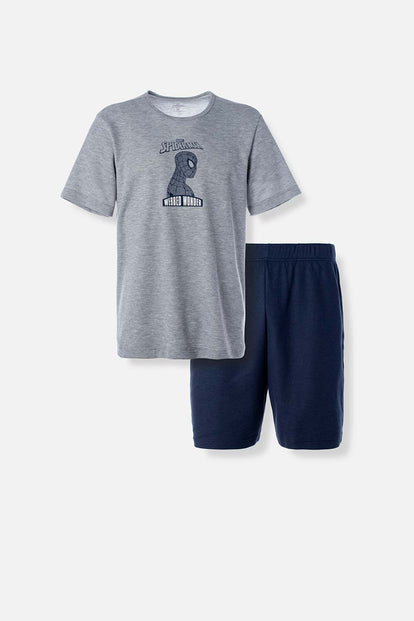  PIJAMA DE SPIDERMAN CON PANTALON CORTO PARA HOMBRE