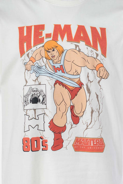  CAMISETA DE HE MAN BLANCA REGULAR FIT PARA MUJER