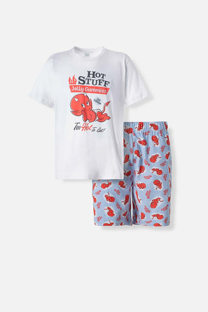  PIJAMA DE HOT STUFF CON PANTALON CORTO PARA HOMBRE