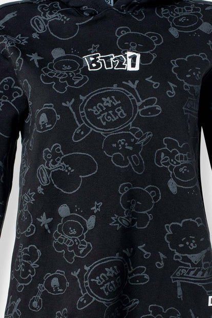  BUZO DE BT21 REGULAR FIT CON CAPUCHA PARA MUJER