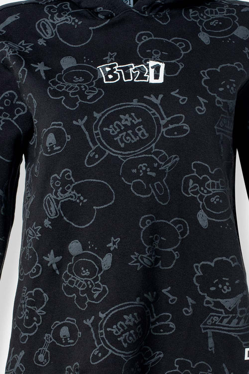Card slide image -  BUZO DE BT21 REGULAR FIT CON CAPUCHA PARA MUJER