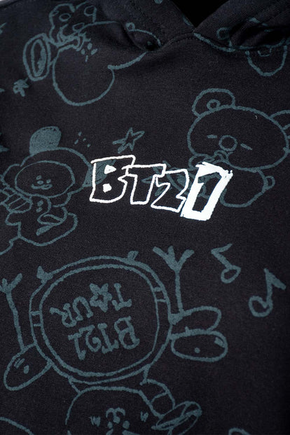  BUZO DE BT21 REGULAR FIT CON CAPUCHA PARA MUJER