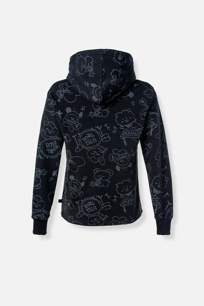  BUZO DE BT21 REGULAR FIT CON CAPUCHA PARA MUJER