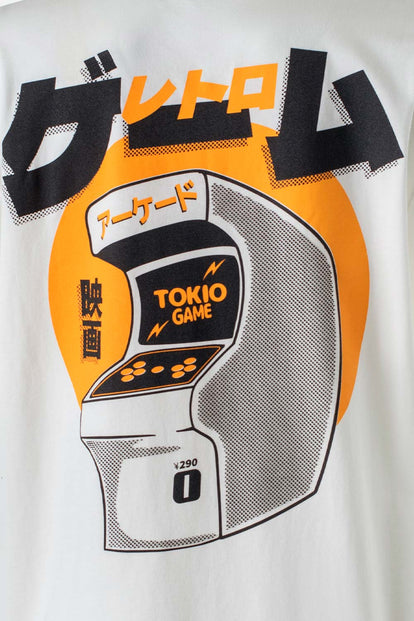  CAMISETA MOVIES MARFIL DE MANGA CORTA UNISEX