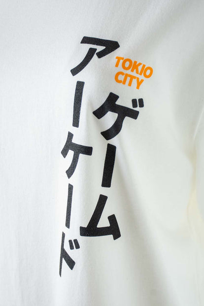  CAMISETA MOVIES MARFIL DE MANGA CORTA UNISEX