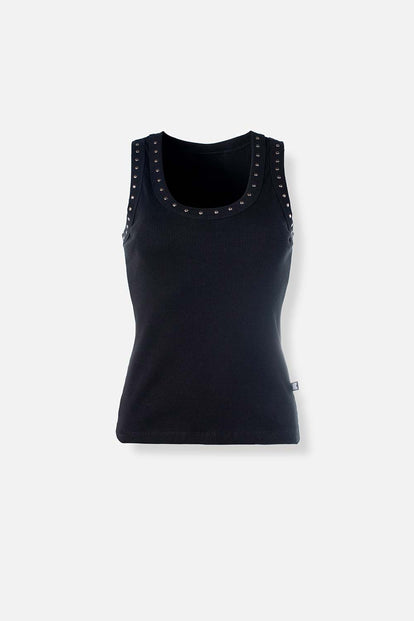  CAMISETA DE MOVIES NEGRA SLIM FIT PARA MUJER