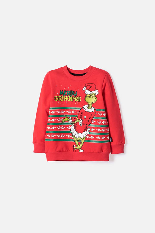 Card slide image -  BUZO DE GRINCH CERRADO ROJO PARA NIÑO UNISEX