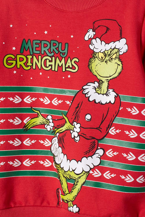 Card slide image -  BUZO DE GRINCH CERRADO ROJO PARA NIÑO UNISEX