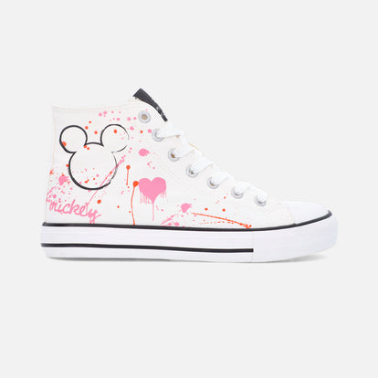  TENIS DE MICKEY MOUSE BOTA BLANCO PARA MUJER
