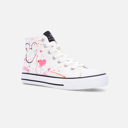  TENIS DE MICKEY MOUSE BOTA BLANCO PARA MUJER